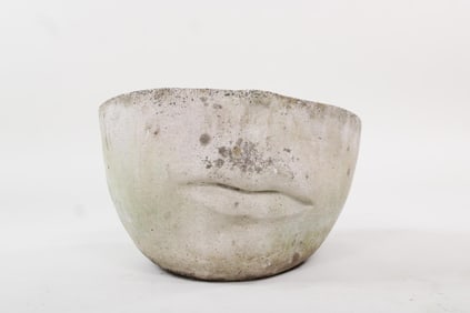 Surreal Cast Stone Concrete Half Face Garden Planter, Nina Studio