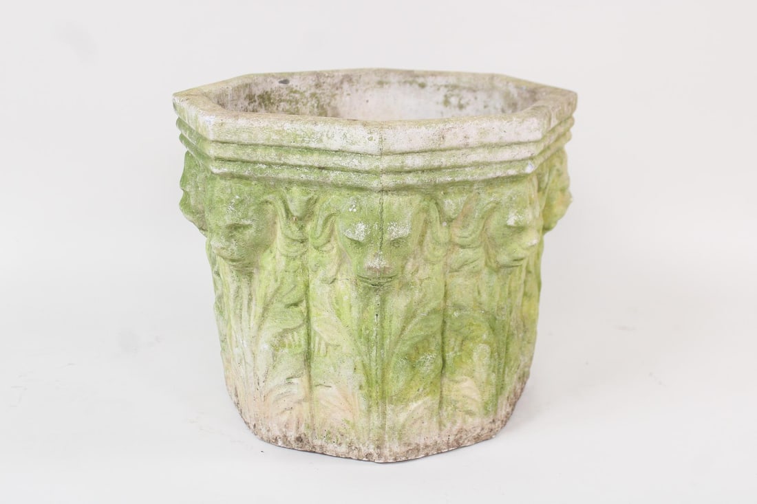 Cast Stone Concrete Lions Head Garden Planter, Nina Studio (1 of 6)