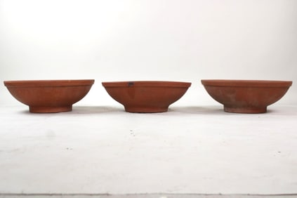 Set of 3 Terra Cotta Saucer Planters, Bitossi Italy