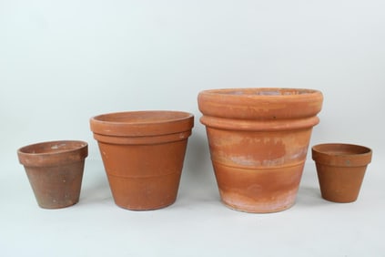 Group of 4 Terra Cotta Planters, Bitossi Italy