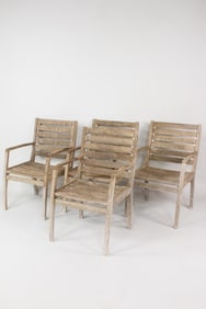 Set of 4 Teak Barlow & Tyrie Outdoor Garden Chairs