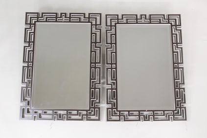 Pair of Hollywood Regency Chinoiserie Mirrors