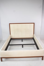 A. Rudin Queen Size Bed with Ultra Suede Upholstery