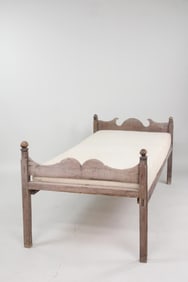 Primitive French Country Carved Wood Daybed