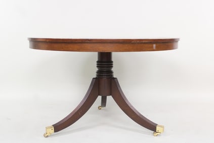 Regency Round Inlaid Mahogany Dining Table