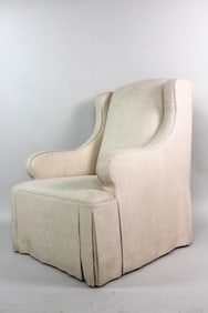 Linen Upholstered Lounge Chair