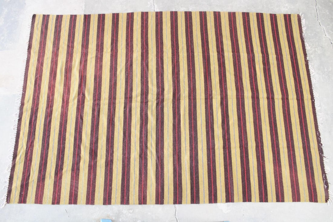 Striped Mid-Century Modern Kilim Rug, 6'x9' (1 of 7)