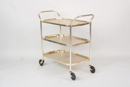 Anodized Aluminum Peach Mid Century Modern Bar Cat by Kaymet