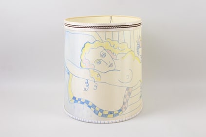 Matisse Style Folk Art Hand Decorated "Nude Woman" Lamp Shade