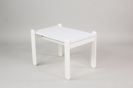 Postmodern White Laminate Side Table