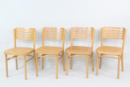 Set of 4 Ikea Balser Bent Birchwood Dining Chairs