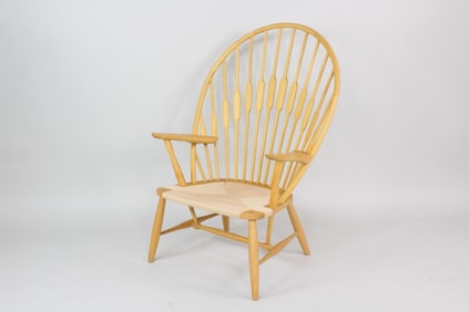 Wood & Rush Peacock Chair, Hans Wegner