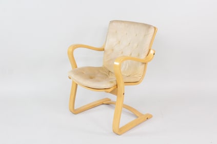 Gustav Axel Berg Bent Birch & Leather Armchair