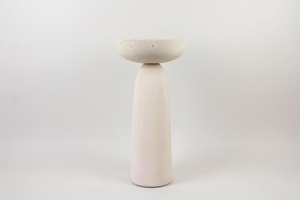 Mogg Olo Pedestal Table, Monolithic Geometric Concrete
