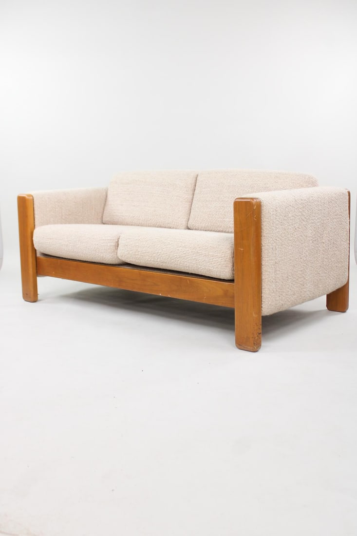 Minimalist Postmodern 2-Seat Sofa for Knoll by Jim Eldon, Oatmeal (1 of 17)