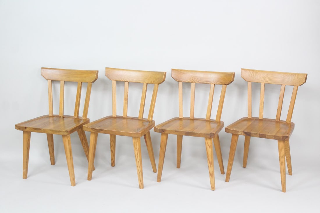 Set of 4 Pine Dining Chairs by Roland Wilhelmsson (1 of 12)