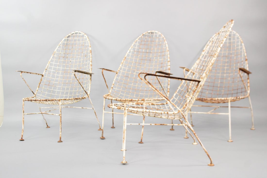Set of 4 Space Age Sculptural Wire Outdoor Egg Lounge Chairs (1 of 20)