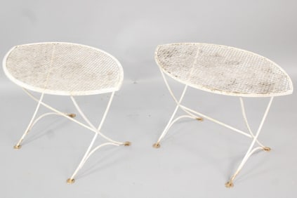 Pair of Outdoor Side Tables, Style of Salterini Orange Slice