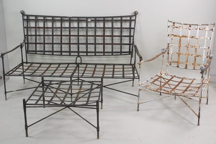 Mario Papperzini 3 Piece Iron Outdoor Patio Set