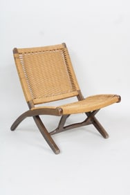Mid-Century Modern Folding Rope Chair, Hans Wegner Style