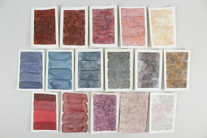 Group of 16 Clark Murray Gradient Paintings; Red, Blue & Brown
