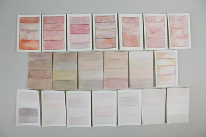 Group of 20 Clark Murray Gradient Paintings; Pinks & Oranges