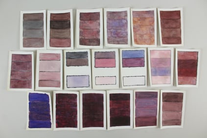 Group of 19 Clark Murray Gradient Paintings; Red, Pink & Purple