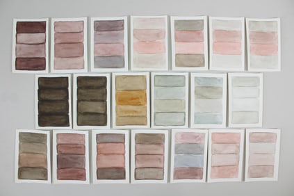 Group of 20 Clark Murray Gradient Paintings; Red, Green & Brown