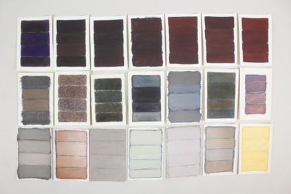 Group of 21 Clark Murray Gradient Paintings; Black, Brown, Blue