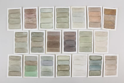 Group of 20 Clark Murray Gradient Paintings; Green & Brown