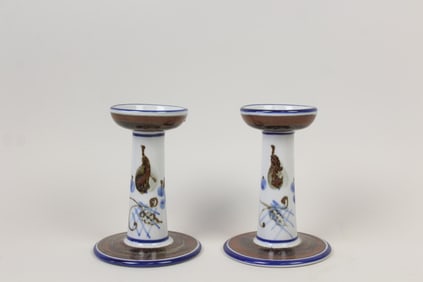 Pair of Mid Century Modern Ceramic Dansk Candlesticks