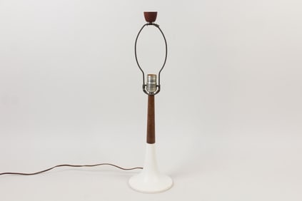 Danish Modern Teak & Ceramic Lamp, Style of Martz