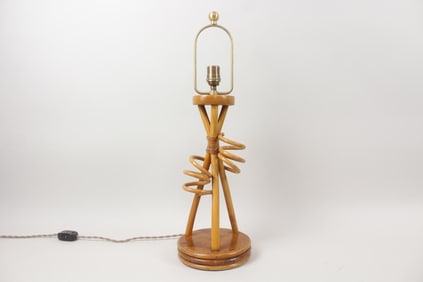 Mid Century Modern Space Age Curly Bamboo Lamp
