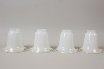 Set of 4 Tulip White Glass Lamp Shades