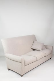 Gray Plaid Mohair Donghia Tall Back Sofa