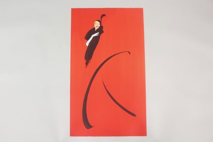 Pencil Signed Rene Gruau Print "Femme En Rouge"