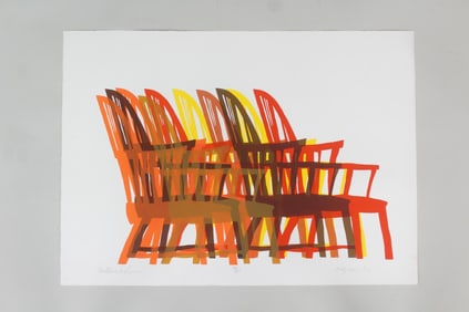 Arnold Mesches, "The Chair in Browns" Serigraph 1973