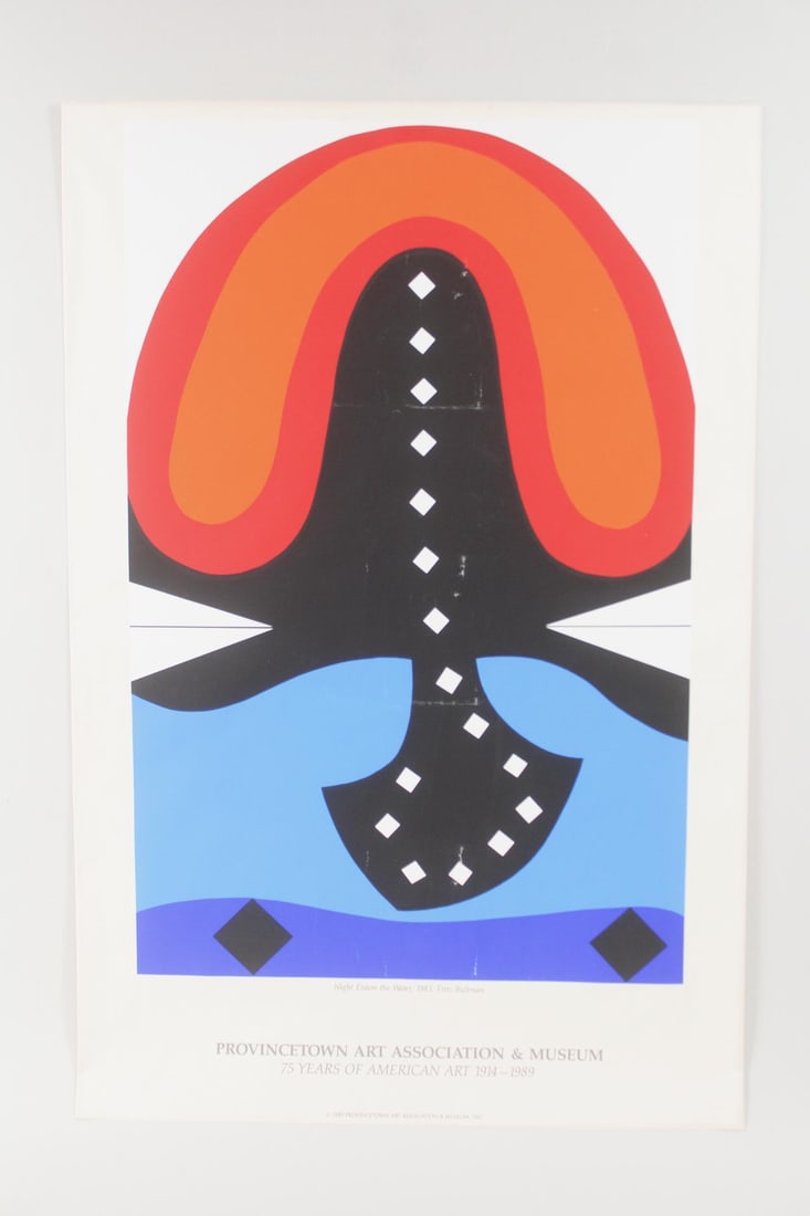 Provincetown Art Association and Museum Poster by Fritz Bultman 1989: Provincetown Art Association and Museum Poster by Fritz Bultman 1989. This poster is commemorating the 75th Anniversary of The Provincetown Art Association and Museum. Dimensions are 36 in h x 24 in w