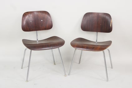 Pair of Rosewood Herman Miller Eames LCM Chairs