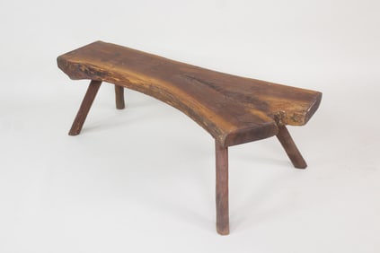 Live Edge Peg Leg Coffee Table Bench