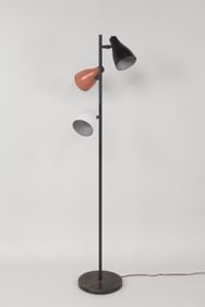 3-Head Multicolor Shade Floor Lamp, Style of George Thurston