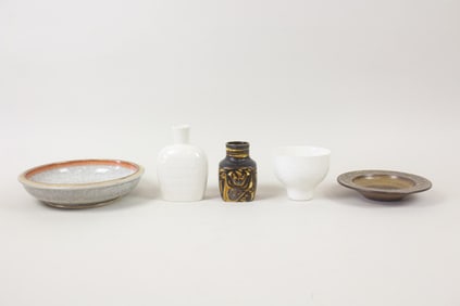 Lot of 5 Danish Modern Pottery, Nils Thorsson Royal Copenhagen