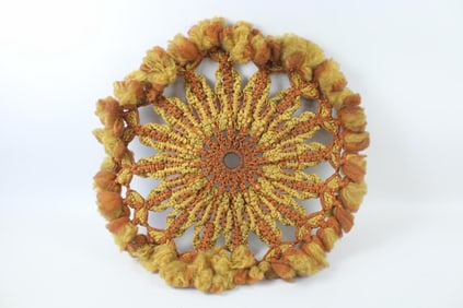Abstract Macrame Modernist Woven Textile Wall Hanging