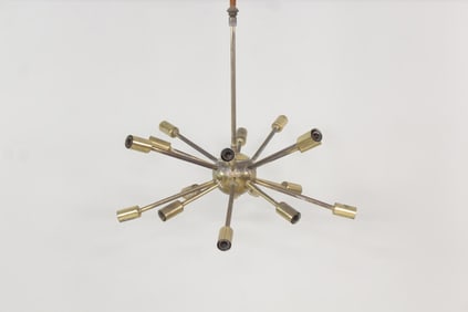 Brass Atomic Age Sputnik Chandelier