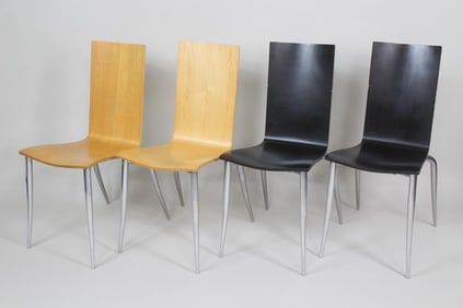 Set of 4 Original Philippe Starck Tango Chairs for Aleph (2 Black), Made in Italy