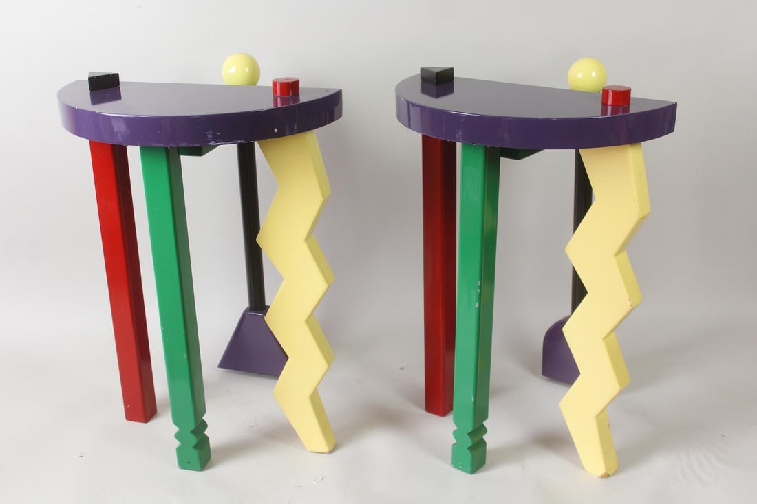 Pair of Postmodern Memphis Style Side Tables, Thor Design (1 of 17)