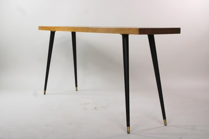 Tall Pointy Leg Oak Top Console Table