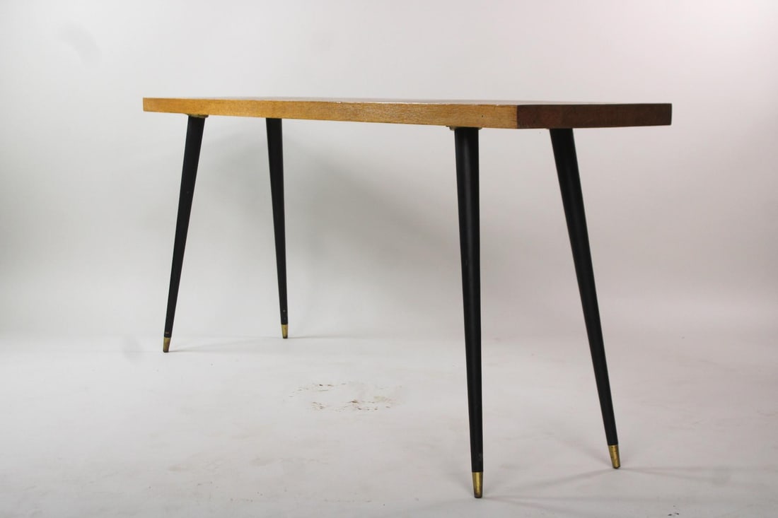 Tall Pointy Leg Oak Top Console Table (1 of 13)