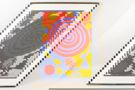Calder Magie Eolienne Lithograph, Signed Artist's Proof: Calder Magie Eolienne Lithograph, Signed Artist's Proof . Untitled lithograph in colors, from Alexander Calder (American, 1898-1976), Magie Eolienne, a portfolio of eight works, 1972, published by Soc