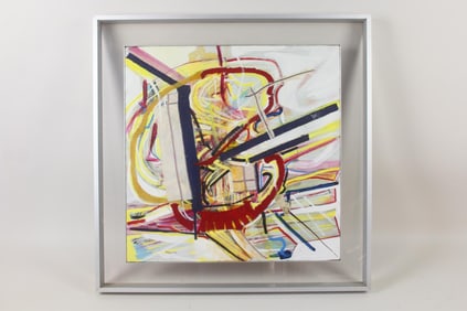 Framed Domenico Pellicano Abstract Mixed Media Collage 1977